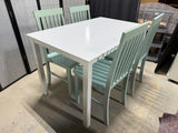 Lightweight Table with 4 Chairs - Teal and White