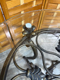 Round Glass Top End Table with Metal Base