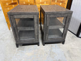 Keaton Grey and Glass Chairside End Tables - Pair - by Rooms To Go
