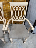 Pair of Cream and Grey Dining Arm Chairs