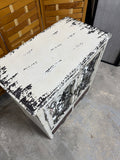 White Distressed Cabinet with Metal Accents by Powell Furniture