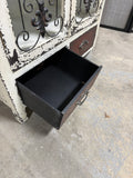 White Distressed Cabinet with Metal Accents by Powell Furniture