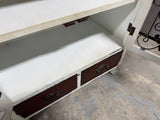 White Distressed Cabinet with Metal Accents by Powell Furniture