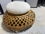 Woven Basket with Upholstered Seat