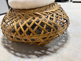 Woven Basket with Upholstered Seat