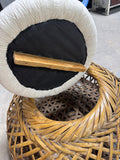Woven Basket with Upholstered Seat