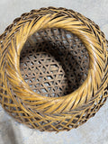 Woven Basket with Upholstered Seat