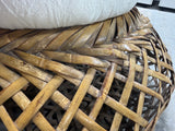 Woven Basket with Upholstered Seat