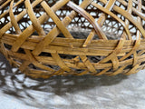 Woven Basket with Upholstered Seat