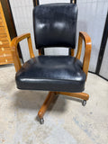 Black and Wood Mid Century Desk Chair