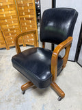 Black and Wood Mid Century Desk Chair