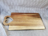 Wooden Heart Shaped Cutout Handle Cutting Board