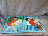 Pair of Vintage Playskool Wooden Children's Puzzles (C)