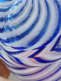 Pasabahce Blue Spiral Art Glass Bud Vase