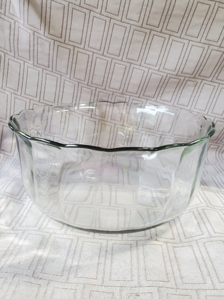 Scalloped Edge Glass Salad Bowl