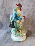 Signed Rooster and Hen Ceramic Figurine