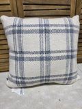 Blue and White Plaid Decorative Pillow