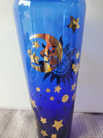 Si-An Cobalt Blue Glass Sun, Stars, and Moon Decanter