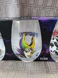 Disney Villains Set of 4 Stemless Wine Glasses UNOPENED