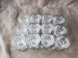 Lot of 12 Clear Glass Candle Holders