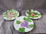 Set of 6 "Fruit du Jour" by Shafford 3D Majolica Salad Plates