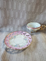 Pink Lusterware Teacup and Saucer Set