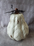 White Ceramic Pumpkin Figurine