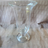 Clear Glass Pedestal Vase