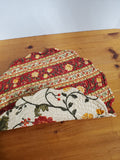 20 Piece Reversible Red and Yellow Floral Quilted Placemat and Fabric Napkin Set