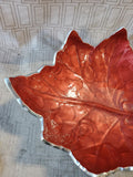 Julia Knight Grape Leaf Pomegranate Enamel and Aluminum Candy Bowl