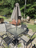 Outdoor Table, Folding Chairs and Umbrella Set