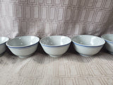 Set of 12 Blue and White Pedestal Rice Bowls