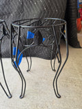 Two Black Metal Plant Stands