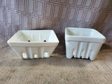 Pair of White Ceramic Berry Baskets