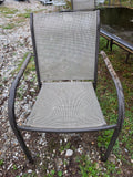 5-Piece Outdoor Dining Set, Aluminum Table w/Smoked Glass Top and Mesh Chairs *Read Description*