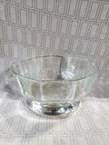Italian Clear Glass and Silverplate Pedestal Serving Bowl