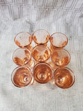 Lot of 9 Pink Shot Glasses