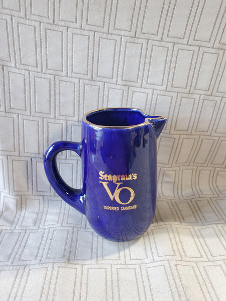 Seagram's VO Imported Canadian Whiskey Cobalt Blue Pitcher