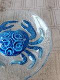 Small Decorative Fused Glass Crab Plate
