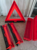 Collapsible Weighted Roadside Safety Triangles, 3-Piece Kit (B)
