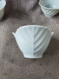 Lot of 7 Small Ceramic White Lotus Flower Rice Bowls