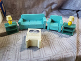 Vintage Strombecker True Scale Play Furniture Living Room Set Model No. 71-200 (C)