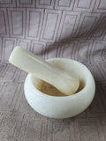 Small White Stone Mortar and Pestle