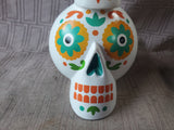 White Dios De Los Muertos Stacked Skull Figurine