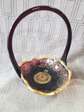 Italian Art Amethyst Glass Basket