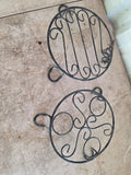 Two Small Black Metal Plant Stands