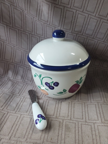 Orchard Medley Large Butter Dish with Spreader