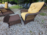 Lloyd Loom Wicker Chair and Ottoman Set w/Cushions