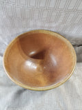 Signed Brown Glazed Pottery Bowl