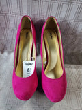Pair of Mossimo Paisley Pink Platform Heels—Women's Size 8.5